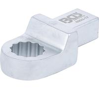 BGS 6903-17 | Llave de anillo insertable | 17 mm | Sujeción 14 x 18 mm | Inserto cuadrado | doce cantos | acero al cromo vanadio | cromado mate | eje rectangular | con pasador de seguridad