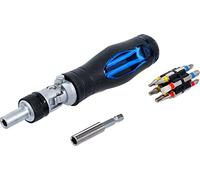 BGS 70053 | Juego de puntas de destornillador articuladas | con mango giratorio de carraca, reversible | 14 piezas