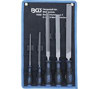 BGS 70098 | Juego de limas para taller | 5 piezas | Tronco plano, semicircular, triangular, redondo, corte 1 y 2 | 150 - 250 mm | dientes limados en forma de pala