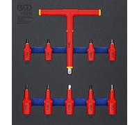 BGS 70216 | Bandeja para carro 2/3: Juego de puntas de vaso VDE | entrada 10 mm (3/8") / 12,5 mm (1/2") | hexágono interior 4-10 mm | 10 piezas