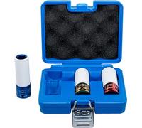 BGS 7200 | Juego de vasos de impacto con protector de plástico | entrada 12,5 mm (1/2") | 17 / 19 / 21 mm | 3 piezas