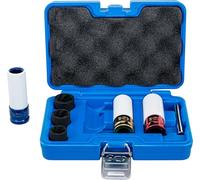 BGS 74297 | Juego de llaves de vaso de impacto y juego de llaves de vaso de perfil espiral | entrada 12,5 mm (1/2") | 17-21 mm | 7 piezas