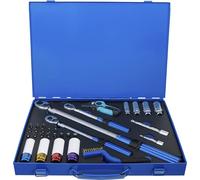 BGS 74305, Juego de llave dinamométrica, 6.3 mm (1/4"), 10 mm (3/8"), 12.5 mm (1/2"), 31 piezas