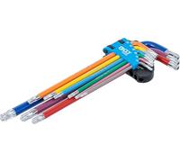 BGS 74465 | Juego de llaves allen | multicolor | extra larga | perfil en T (para Torx) con perforación y cabeza de bola T10 - T50 | 9 piezas