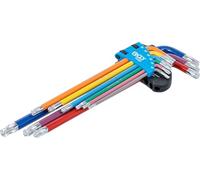 BGS 74468 | Juego de llaves allen | multicolor | extra larga | perfil en T (para Torx) con cabeza de bola T10 - T50 | 9 piezas