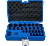BGS 74560 | Juego de llaves de vaso de perfil en espiral/extractores de tornillos | entrada 6,3 mm (1/4") / 10 mm (3/8") | medidas métricas y en pulgadas | 32 piezas