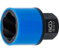 BGS 7510-17 | Llave de vaso de perfil en espiral/extractor de tornillos | Entrada hexágono exterior 17 mm | 17 mm