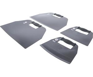 BGS 7685 | Juego protectores del tablero de instrumentos | 4 piezas | Placas protectoras de 265 x 205 y 455 x 305 mm, borde recto y redondeado, con asa, plástico de alta resistencia
