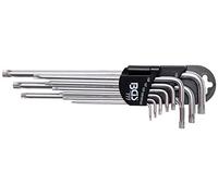 BGS 777 | Juego de llaves acodadas | extra largas | T-Star (para Torx Plus) TS10 - TS50 | 9 piezas