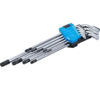 BGS 794 | Juego de llaves acodadas | extra largas | perfil en T (para Torx) con perforación T10 - T50 | 9 piezas