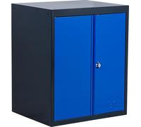 BGS 80201 | Armario de taller | 2 puertas | con 1 estante | Estructura de chapa de acero, con recubrimiento en polvo, independiente, estante regulable en altura, soporta 80 kg, 2 llaves