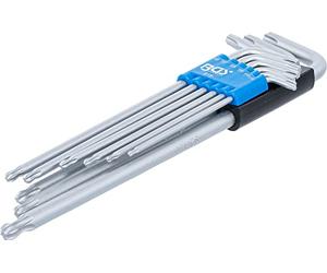 BGS 819 | Juego de llaves allen | extra larga | perfil en T (para Torx) con cabeza de bola | T10 - T50 | 9 piezas
