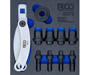 BGS 8879 | Bandeja para carro 1/6: Juego de montaje de los pernos de ruedas | M12 x 1,25/1,5/1,75 | M14 x 1,5 | 7/16" x 20 UNF, 1/2" x 20 UNF | Contrasoporte, tuercas de tracción, recortador