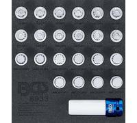 BGS 8933 | Bandeja para carro 1/6: Juego para tuercas de ruedas de VAG | 23 piezas