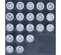 BGS 9099 | Bandeja para carro 1/6: Juego para tuercas de ruedas de Porsche y VW Touareg | 20 piezas