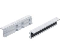 BGS 9284 | Mordazas de repuesto | aluminio | anchura 125 mm | 2 piezas | Sujeción suave de piezas de trabajo sensibles | banda magnética | perfil en V horizontal y vertical