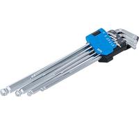 BGS 9374 | Juego de llaves allen | extra largas + extra cortas | hexágono interior/hexágono interior con cabeza de bola 1,5 - 10 mm | 9 piezas