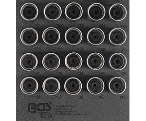 BGS 9558 | Bandeja para carro 1/6: Juego para tuercas de ruedas para Opel (tipo C) | 20 piezas