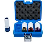 BGS 9847 | Juego de vasos de impacto con protector de plástico | entrada 12,5 mm (1/2") | 17 / 19 / 21 / 22 mm | 4 piezas