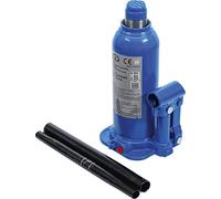 BGS 9883 | Gato de botella hidráulico para vehículos | 5 t | Altura mín. 207 mm. Altura máx. 402 mm. Altura de elevación: 125 mm. Válvula de seguridad. Estructura de acero soldado