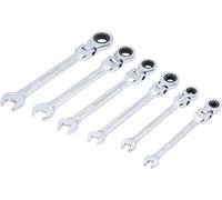 BGS Diy 30005 | Juego de llaves combinadas con carraca | cabeza flexible | pulgadas | 1/4" - 9/16" | 6 piezas