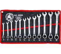 BGS Diy 30008 | Juego de llaves combinadas con carraca | reversible | 8 - 19 mm | 12 piezas