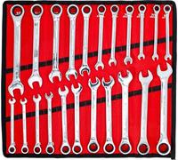 BGS Diy 30010 | Juego de llaves combinadas con carraca | medidas métricas + de pulgadas | 22 piezas