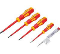 BGS Diy 35815 | Juego de destornilladores para electricista | planos / y cruz | 5 piezas