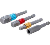 BGS Diy 20814 | Juego de adaptadores para taladros eléctricos | de colores | entrada hexágono exterior 6,3 mm (1/4") | 6,3 mm (1/4"), 10 mm (3/8"), 12,5 mm (1/2"), hexágono interior 6,3 mm (1/4")