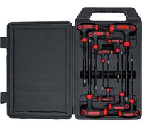 BGS Diy 7880 | Juego de destornilladores con empuñadura en T | perfil en T (para Torx) con perforación | T10 - T50 | 9 piezas