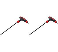 BGS Diy 7880-T27 | Destornillador con empuñadura en T y cuchilla lateral | perfil en T (para Torx) con/sin perforación T27 (Paquete de 2)
