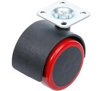 BGS Diy 80336 | Ruedas de dirección dobles | rojas/negras | 50 mm