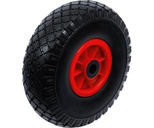 BGS Diy 80650 | Rueda para carretilla/carro de transporte | PU, roja/negra | 260 mm