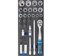 BGS Inserto De Carro De Taller 1/3: Juego De Llaves De Vaso | 27 Pzas. - 4126