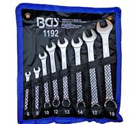 BGS Juego Llaves de Boca Anillo CV, Set 8 Piezas, 15°, Plata