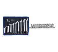 BGS technic Bgs 1195 | Juego De Llaves Combinadas | Medidas En Pulgadas | 1/4" - 15/16"+ 2433 | Juego De Llaves De Vaso Hexagonal | Entrada 6,3 Mm (1/4") | Medidas En Pulgadas | 11 Piezas