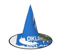BGSHJVF Bandera del estado de Oklahoma Mapa Impresión Halloween Sombrero de Bruja Sombreros Cosplay Halloween Decoración Disfraz Accesorios de Fiesta