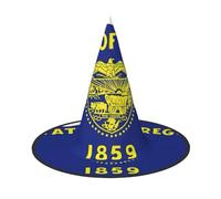 BGSHJVF Bandera del estado de Oregon impresión mapa de Halloween sombrero de bruja sombreros cosplay decoración de Halloween accesorios de disfraces de fiesta
