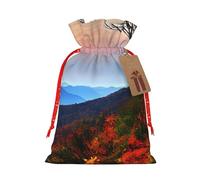 Bgshjvf Blue Ridge Mountains - Bolsa de regalo de lino con cierre de cordón de cuerda, con elevadores de papel kraft, para Navidad, cumpleaños, fiestas