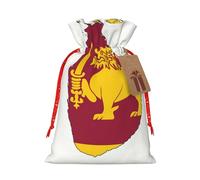 Bgshjvf Bolsa de regalo de lino con mapa de la bandera de Sri Lanka con cierre de cordón de cuerda, con elevadores de papel kraft, para Navidad, cumpleaños, fiestas