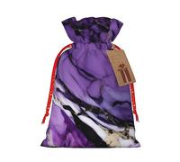 Bgshjvf Bolsa de regalo de lino morado mármol con cierre de cordón de cuerda, con elevadores de papel kraft, para Navidad, cumpleaños, fiestas