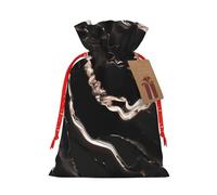 Bgshjvf Bolsa de regalo de lino y mármol negro y oro rosa con cierre de cordón de cuerda, con elevadores de papel kraft, para Navidad, cumpleaños, fiestas