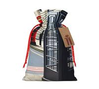 Bgshjvf Bolsa de teléfono para regalo de lino con cordón de cierre, con elevadores de papel kraft, para Navidad, cumpleaños, fiestas