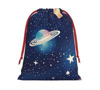 BGSHJVF Bolsas de regalo con cordón para Navidad, diseño del universo de cielo estrellado, bolsas de regalo de Navidad para regalos de Navidad, recuerdos de fiesta