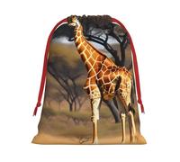 BGSHJVF Bolsas de regalo con cordón para regalo de Navidad, diseño de jirafa de África