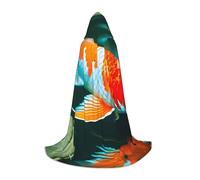 BGSHJVF Bonita capa con capucha con estampado de peces koi para hombre, mago, vampiro y disfraces de Halloween, para juegos de rol y fiestas