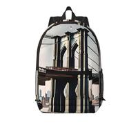 BGSHJVF Brooklyn Bridge S Print Elegante mochila de viaje de gran capacidad, adecuada para el trabajo, viajes y gimnasio, negro, talla única, negra, cola única, Negro, Rozmiar uniwersalny