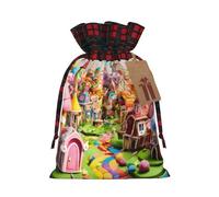Bgshjvf Candy Land - Bolsa de regalo de lino con cordón de Navidad, bolsas de regalo de varios tamaños para regalar y decorar