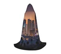 BGSHJVF Capa con capucha con estampado de horizonte de Los Ángeles para hombre, mago, vampiro y disfraces de Halloween, para juegos de rol y fiestas