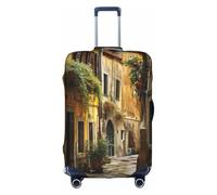 BGSHJVF Cubierta de maleta elástica con estampado de calle antigua italiana, protector de equipaje con diseños únicos, se adapta a maletas de 45 a 82 cm, Blanco, X-Large